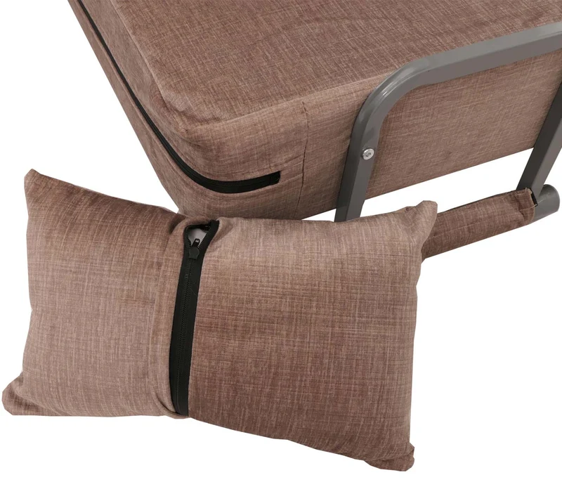 Fauteuil convertible moderne accueillant 80 x 105 x 82 cm avec fonction couchage en tissu chenille marron 04_0010005