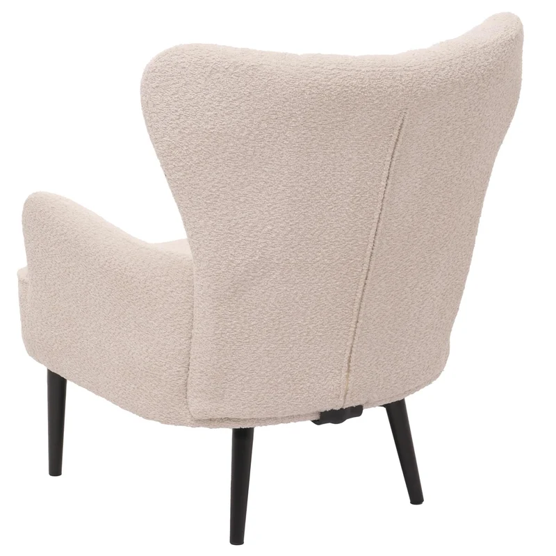 Fauteuil lounge confortable moderne avec coussin épais 80 x 75 x 78 cm en chenille crème 04_0010001