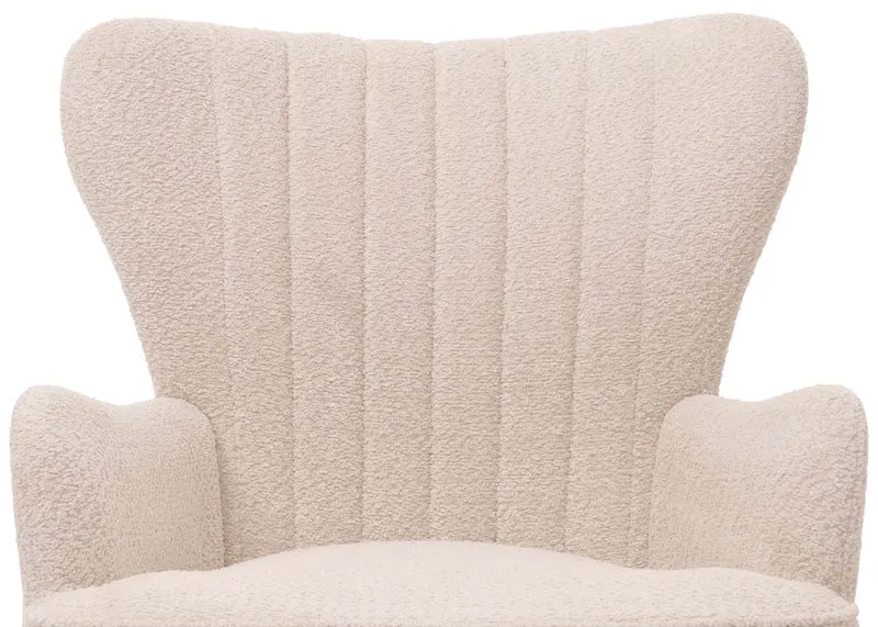 Fauteuil lounge confortable moderne avec coussin épais 80 x 75 x 78 cm en chenille crème 04_0010001