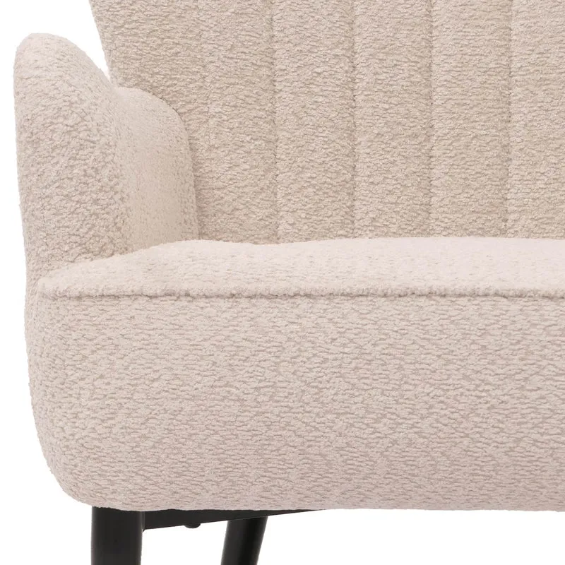 Fauteuil lounge confortable moderne avec coussin épais 80 x 75 x 78 cm en chenille crème 04_0010001