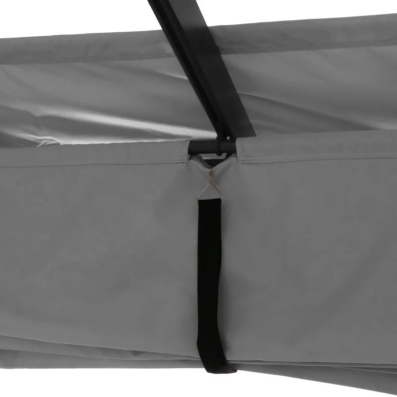 Pergola aluminium pavillon de jardin terrasse 3x3 m avec toit coulissant réglable structure 8 cm tissu polyester UV50+ gris 04_0009722