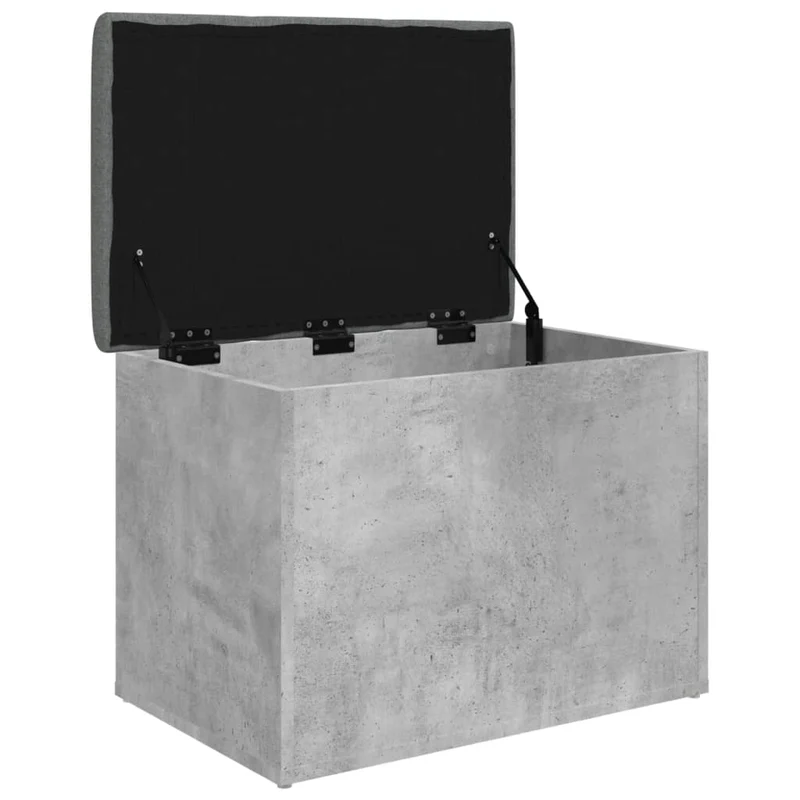 Banc banquette de rangement couleur gris béton 62 x 42 x 45 cm bois d'ingénierie DEC024765