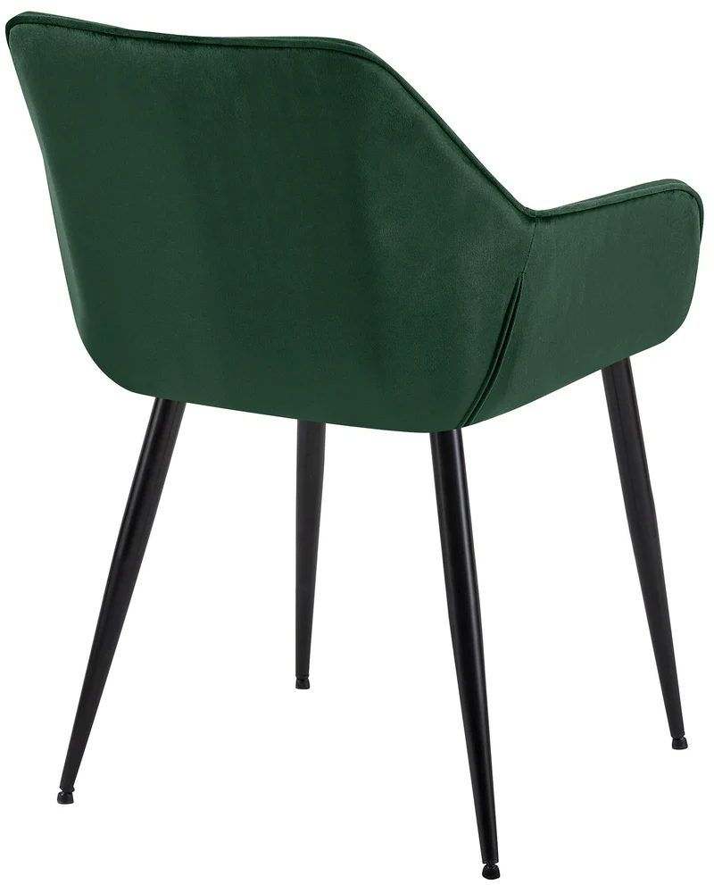 Chaise de salle à manger x1 bureau salle d'attente en velours vert et métal noir 10_0007232