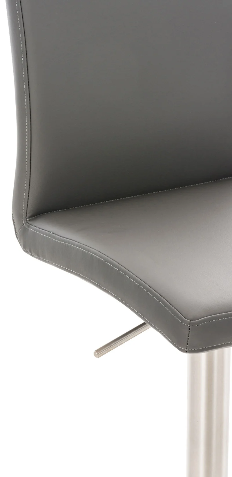 Tabouret de bar x1 réglable en hauteur et pivotant à 360° plateforme ronde en métal noir assise en PVC gris 10_0004564