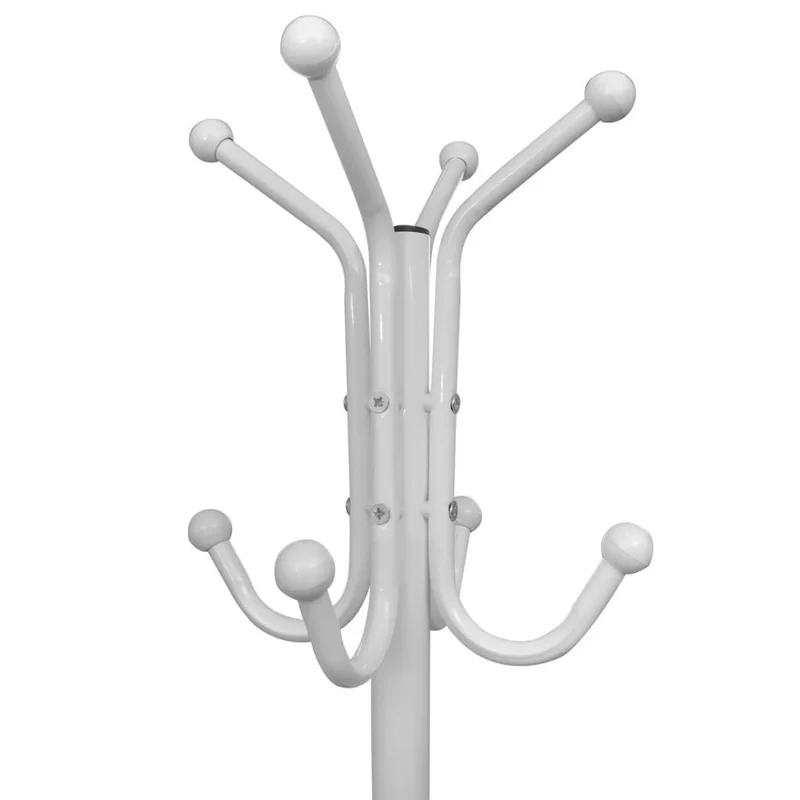Portemanteau sur pied métal blanc avec 8 crochets DEC024179