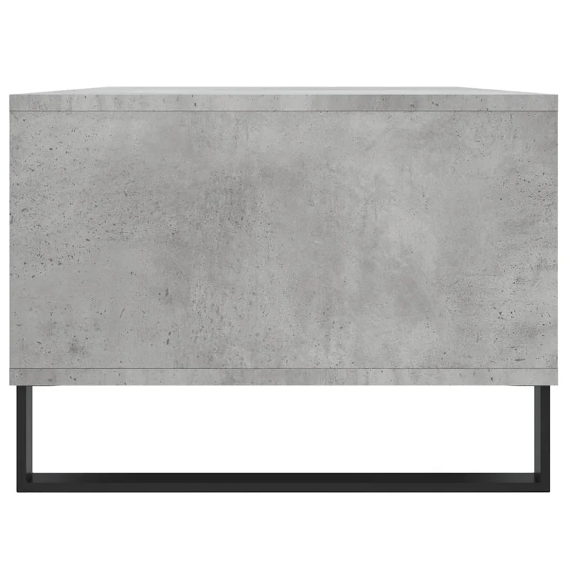 Table basse avec tiroir et de 2 compartiments design moderne 90 x 50 x 36,5 cm bois d'ingénierie gris et métal DEC039369