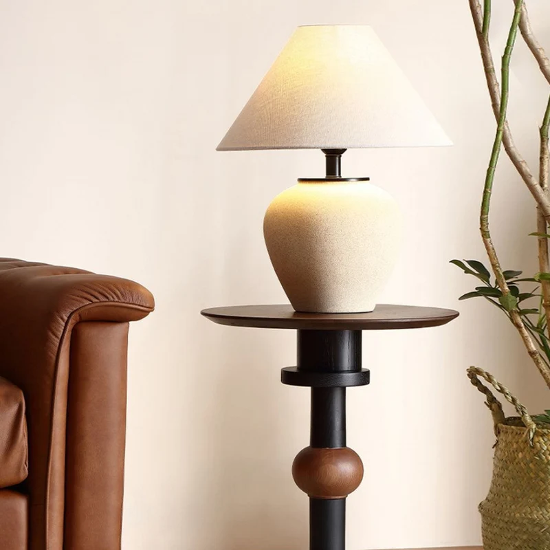 Traditional French Rubber Wood Round Ball End Table 1-Tier For Living Room