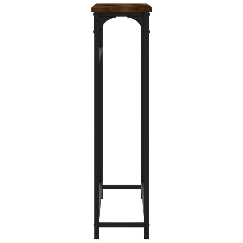 Table console d'entrée fonctionnel et stylé 75 x 19,5 x 75 cm bois d'ingénierie marron et métal DEC031802
