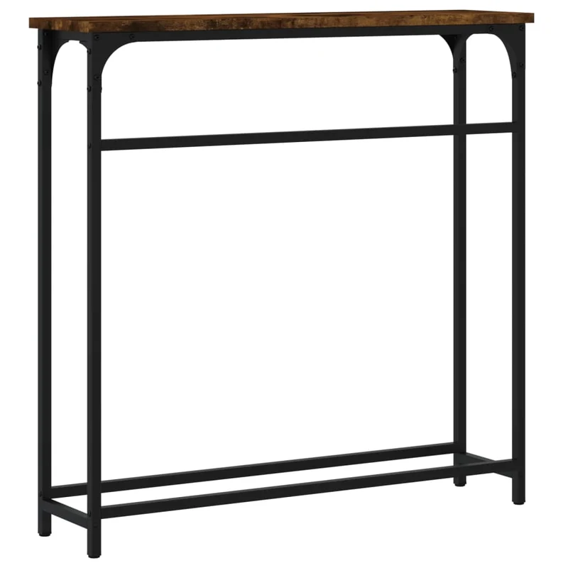 Table console d'entrée fonctionnel et stylé 75 x 19,5 x 75 cm bois d'ingénierie marron et métal DEC031802