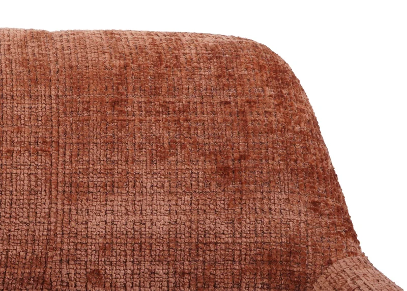 Chaise de salle à manger rembourrée avec accoudoirs en tissu chenille terracotta pieds en bois de hêtre 04_0009846