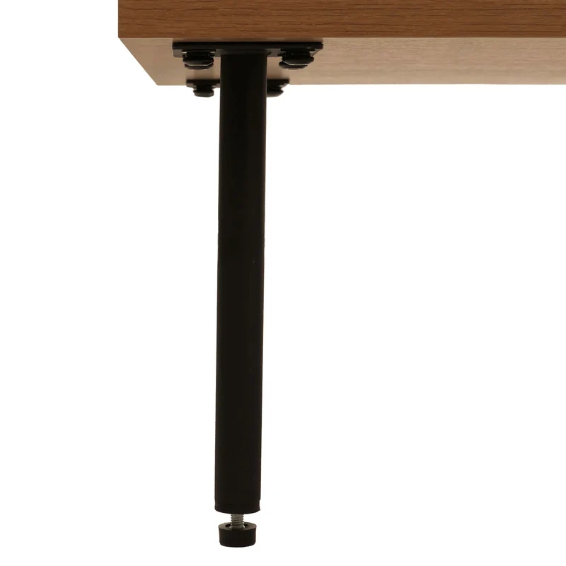 Meuble TV design scandinave avec rangements 6 compartiments passe-câbles intégré finition mélaminée résistante et métal 150 cm coloris naturel 04_0009779