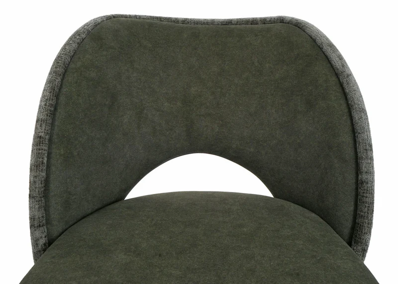 Lot de 2 chaises de salle à manger pivotantes 180° avec retour automatique rembourrage confortable en tissu vert et pieds métal 04_0010042