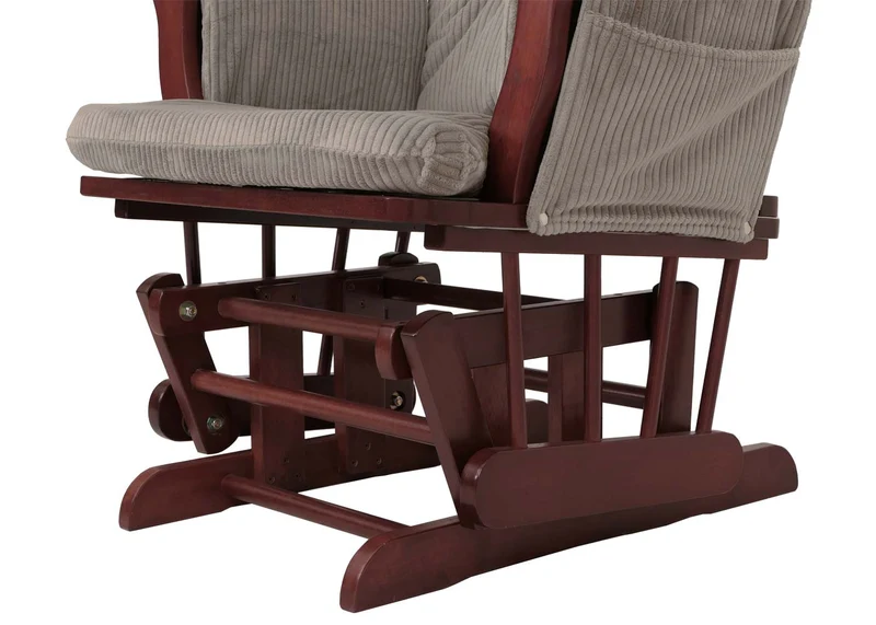Fauteuil rocking chair avec repose-pieds moderne ergonomique 103 x 74 x 71 cm tissu velours côtelé gris clair 04_0009672
