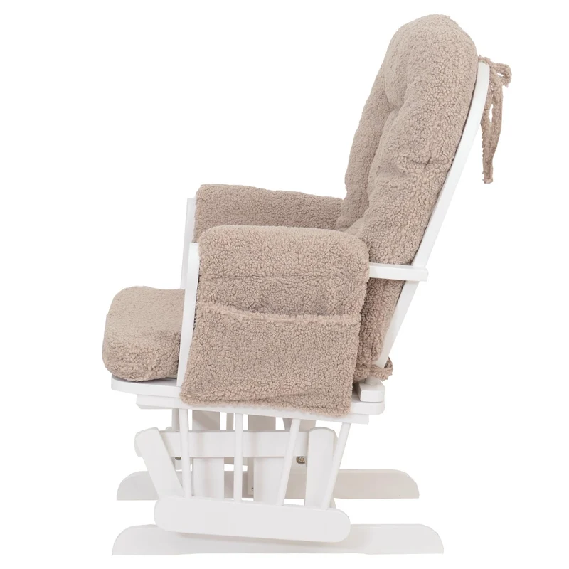 Fauteuil relax avec repose-pieds ergonomique 105 x 74 x 72 cm style moderne salon en tissu bouclé marron 04_0009678