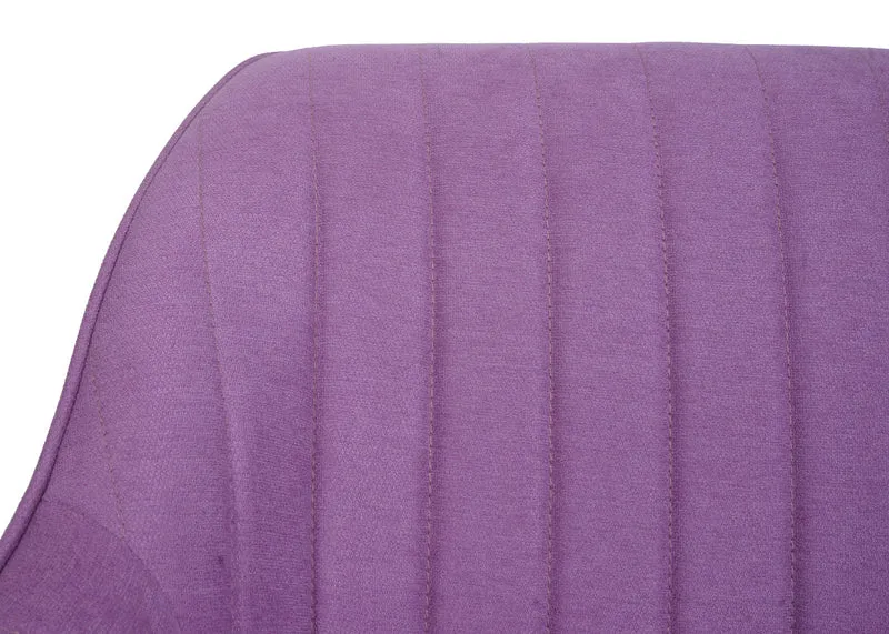 Chaise de salle à manger pivotante 360° avec accoudoirs tissu violet pieds en fer 04_0010033