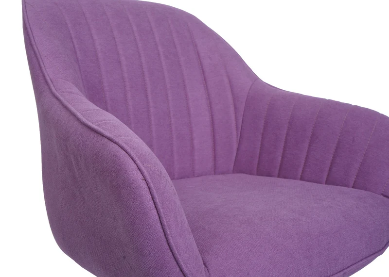 Chaise de salle à manger pivotante 360° avec accoudoirs tissu violet pieds en fer 04_0010033