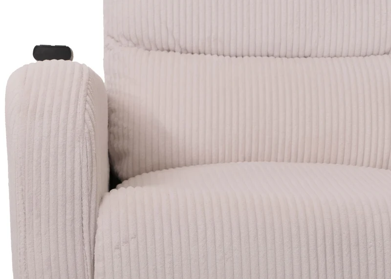 Fauteuil releveur électrique relax en tissu velours côtelé crème blanc avec fonction allongée 04_0010038