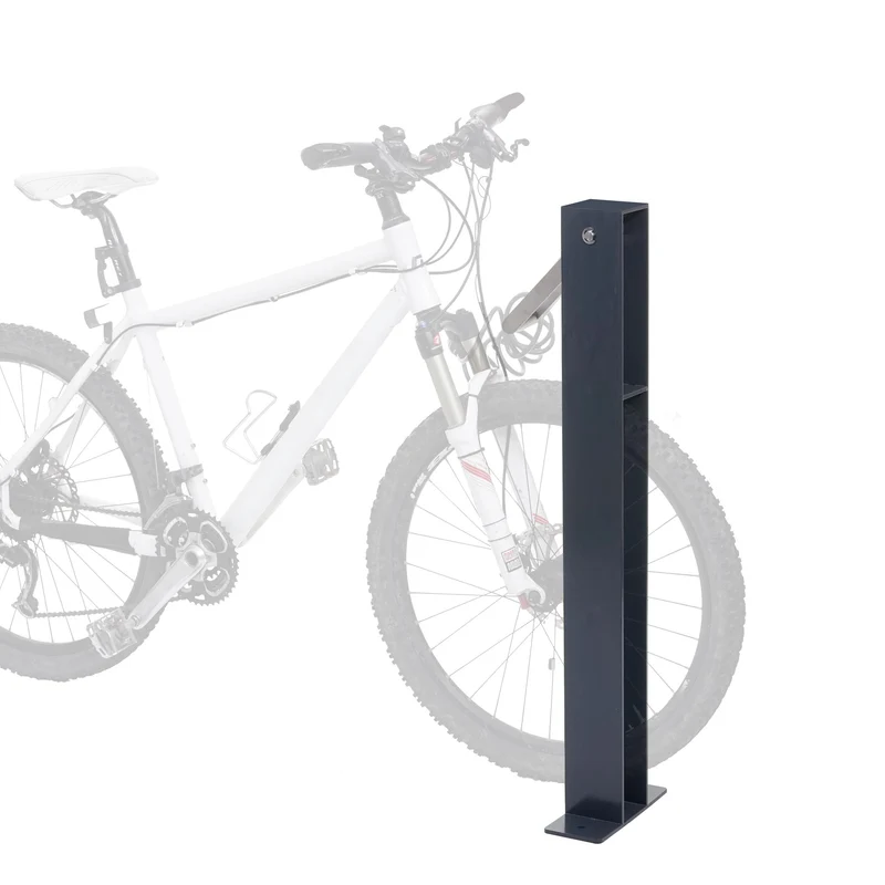 Arceau de stationnement vélo support vélo extérieur à sceller anti-vol en acier galvanisé anthracite 04_0010448