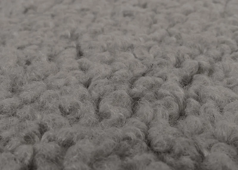 Fauteuil relax à bascule rembourrage épais avec repose-pieds en tissu bouclé gris structure bois massif blanche 04_0009679