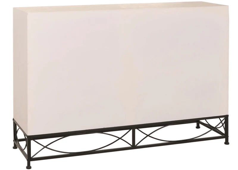 Commode design avec portes et tiroirs meuble de rangement bois massif et métal 4 portes + 4 tiroirs 140 cm 04_0010069