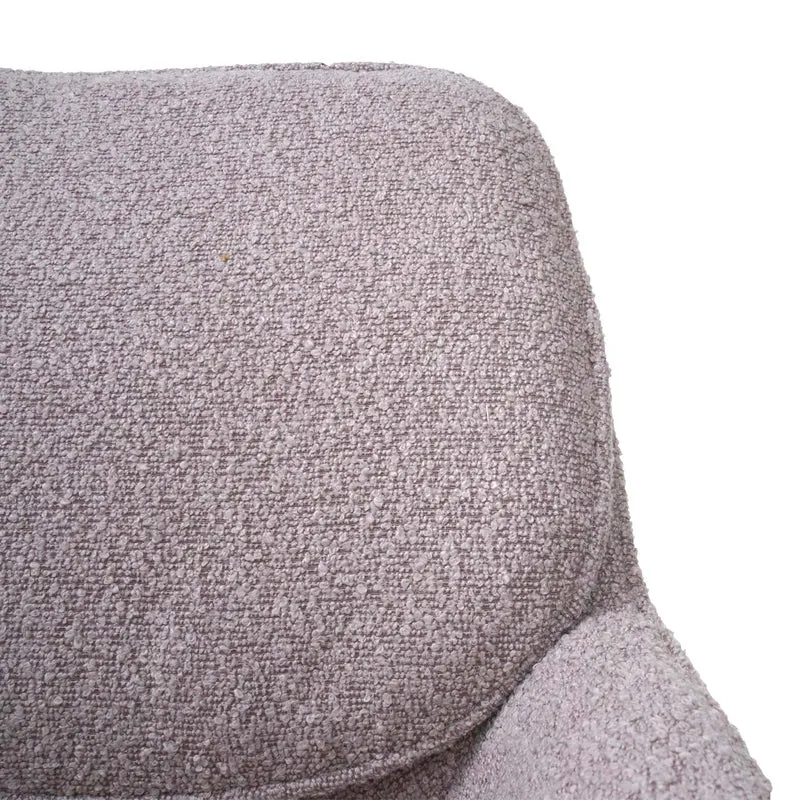 Lot de 2 chaises de salle à manger pivotante 180° avec retour automatique tissu bouclé beige piètement en forme de trépied fer noir 04_0009972