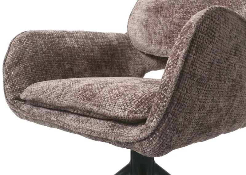 Lot de 2 chaises de salle à manger modernes 57 x 61 x 86 cm avec assise confortable et design épuré en tissu chenille marron 04_0009984