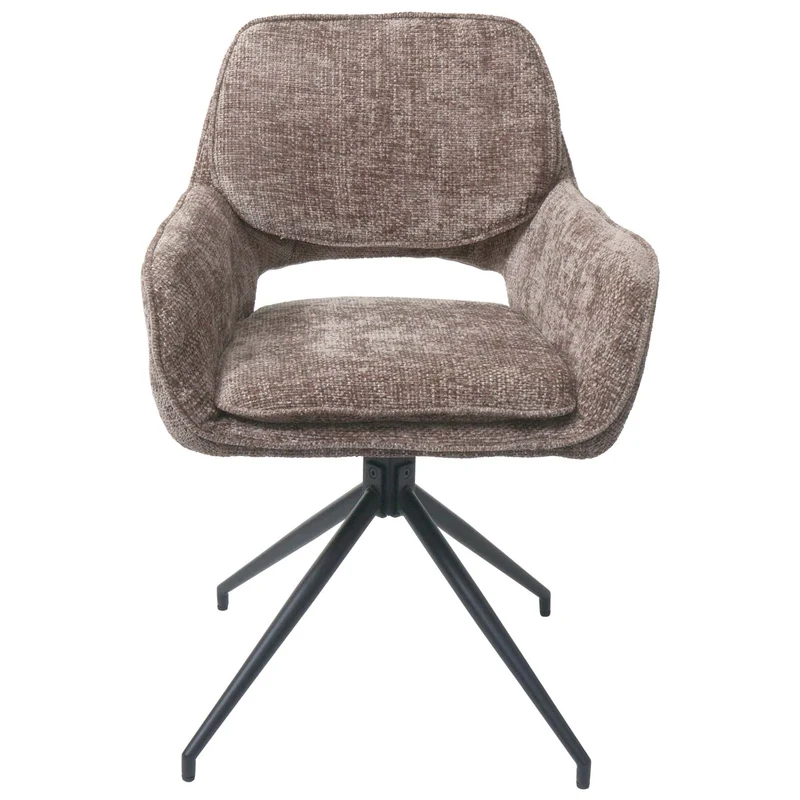 Lot de 2 chaises de salle à manger modernes 57 x 61 x 86 cm avec assise confortable et design épuré en tissu chenille marron 04_0009984