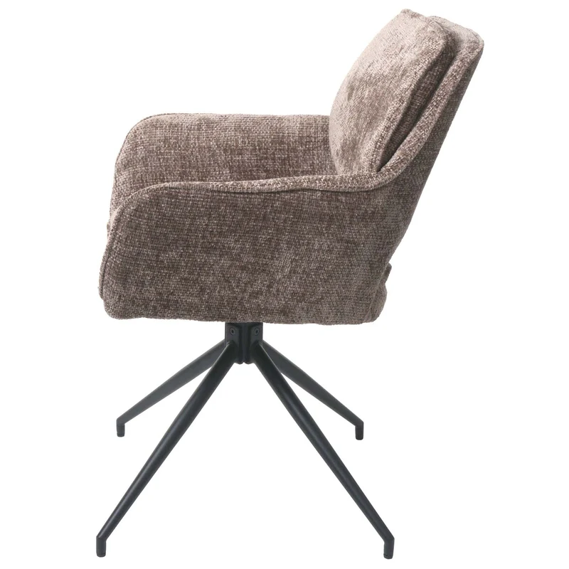 Lot de 2 chaises de salle à manger modernes 57 x 61 x 86 cm avec assise confortable et design épuré en tissu chenille marron 04_0009984