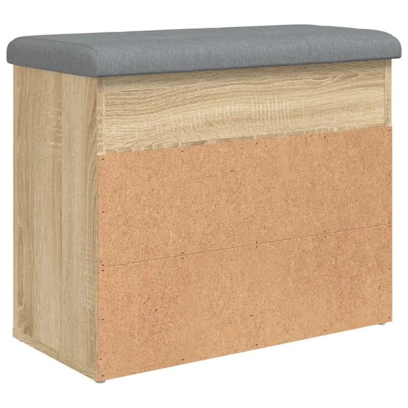 Banc de rangement à chaussures couleur chêne 62 x 32 x 50 cm en bois d'ingénierie brun DEC024890