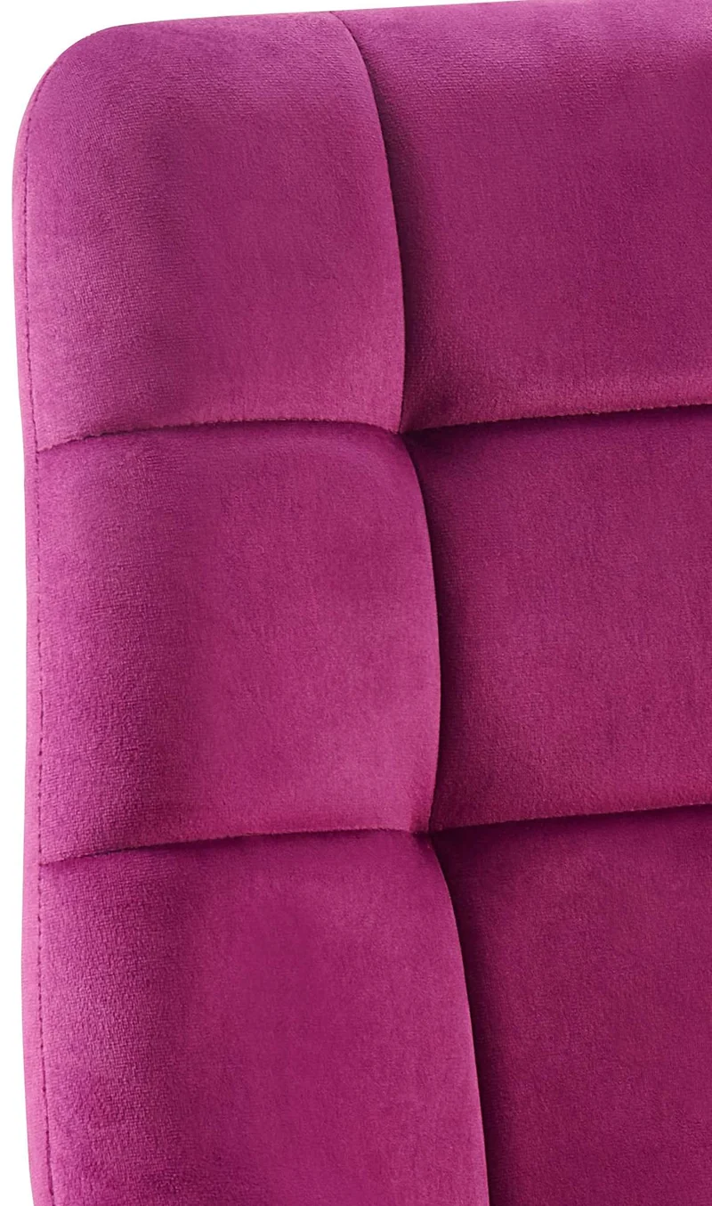 Lot de 4 chaises de salle à manger coutures forme carrées en tissu velours violet pieds en métal noir 10_0001797