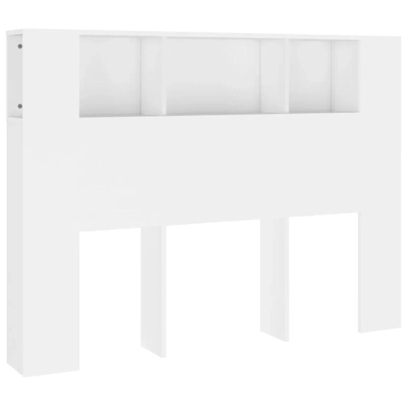 Tête de lit avec rangement accessoire de lit table de chevet étagère 140 x 18,5 x 104,5 cm MDF blanc TDL0200108
