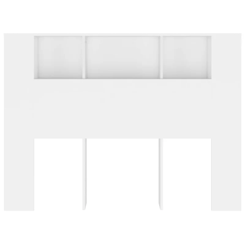 Tête de lit avec rangement accessoire de lit table de chevet étagère 140 x 18,5 x 104,5 cm MDF blanc TDL0200108