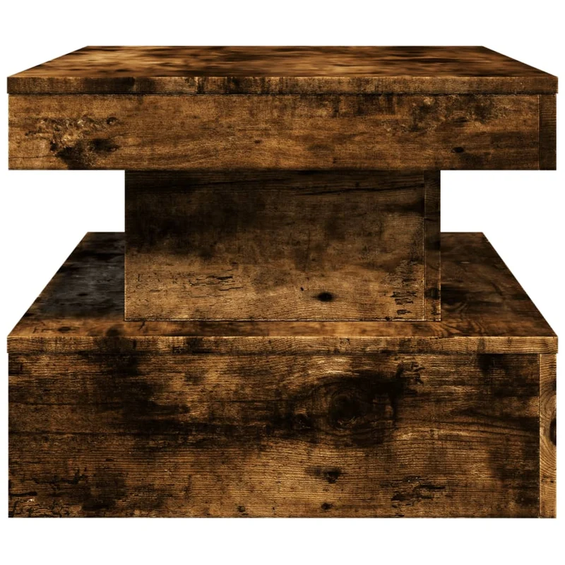 Table basse de salon design moderne avec lumières LED 90 x 50 x 40 cm bois d'ingénierie marron DEC037625