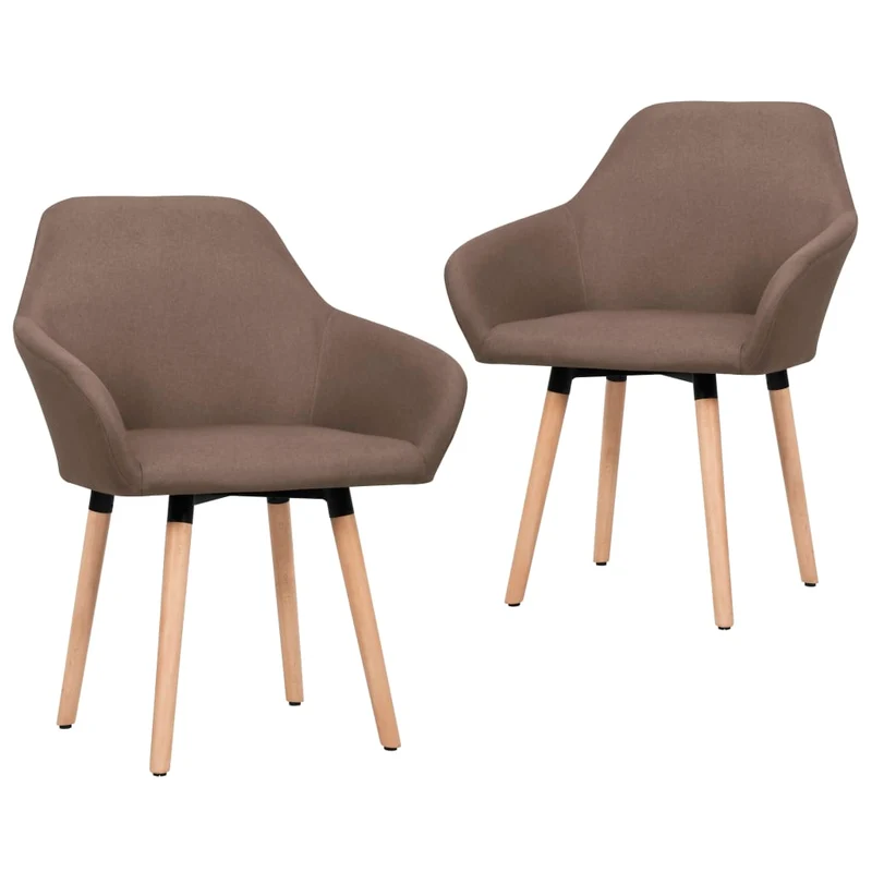 Lot de 2 chaises de salle à manger cuisine design moderne tissu marron CDS020768