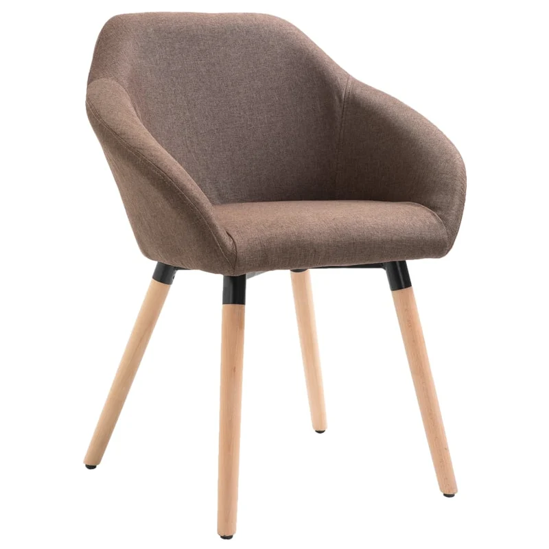Lot de 4 chaises de salle à manger cuisine design moderne tissu marron CDS021748
