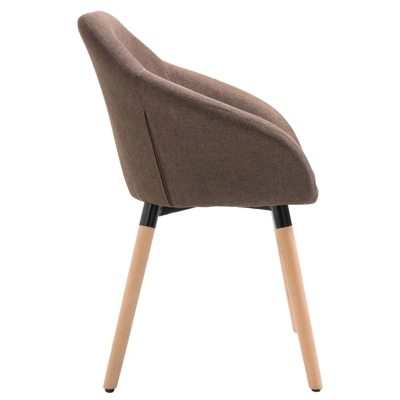 Lot de 4 chaises de salle à manger cuisine design moderne tissu marron CDS021748