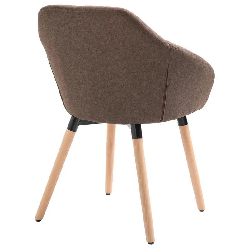 Lot de 4 chaises de salle à manger cuisine design moderne tissu marron CDS021748