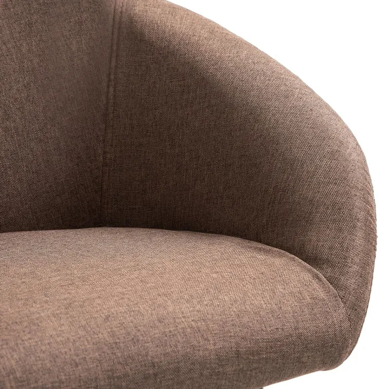 Lot de 4 chaises de salle à manger cuisine design moderne tissu marron CDS021748