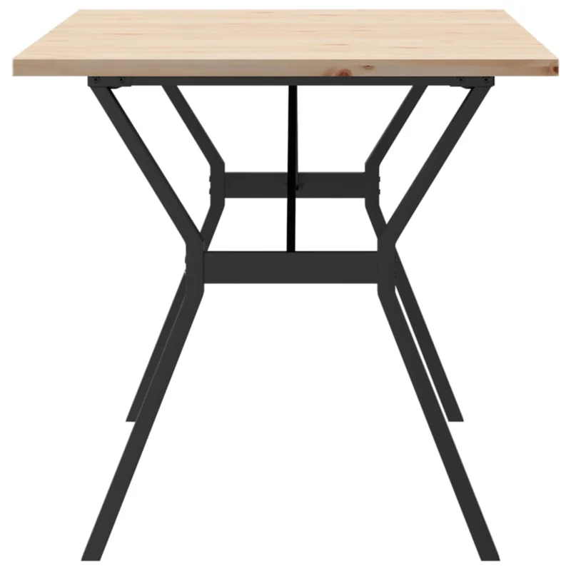 Table de salle à manger design industriel 140 x 80 x 75,5 cm bois pin massif et acier DEC036825