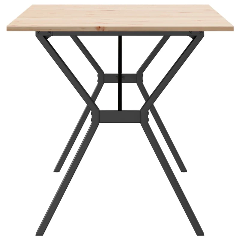 Table de salle à manger design industriel 140 x 80 x 75 cm bois de pin massif et acier DEC036824