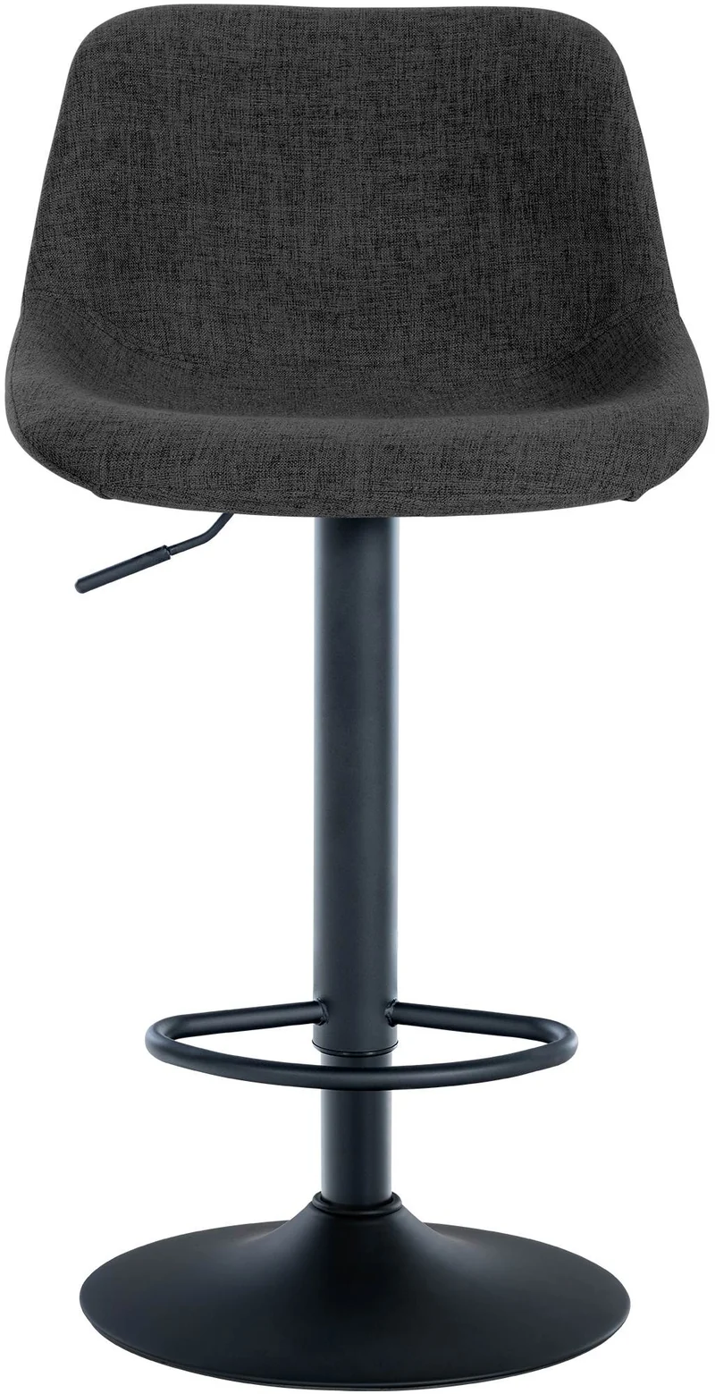 Tabouret de bar x1 rotation à 360°en tissu noir pieds en trompette métal noir 10_0005941