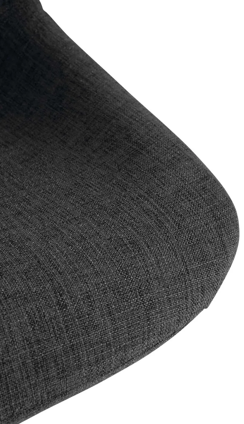 Tabouret de bar x1 rotation à 360°en tissu noir pieds en trompette métal noir 10_0005941
