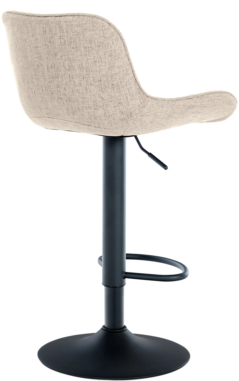 Lot de 2 tabourets de bar réglable et pivotant assise en tissu taupe pieds métal noir TDB10609