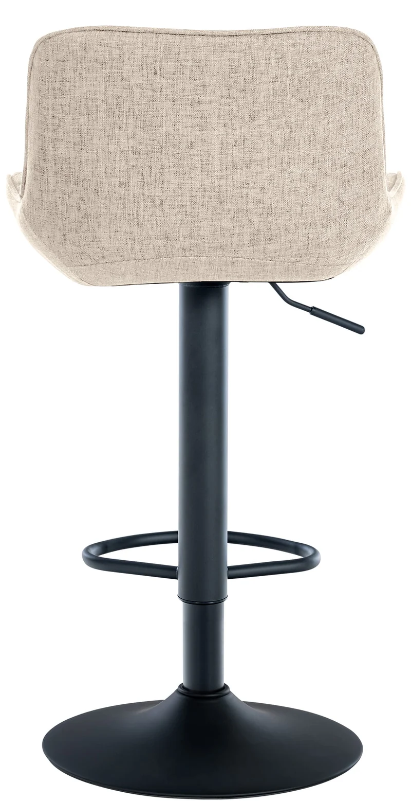 Lot de 2 tabourets de bar réglable et pivotant assise en tissu taupe pieds métal noir TDB10609