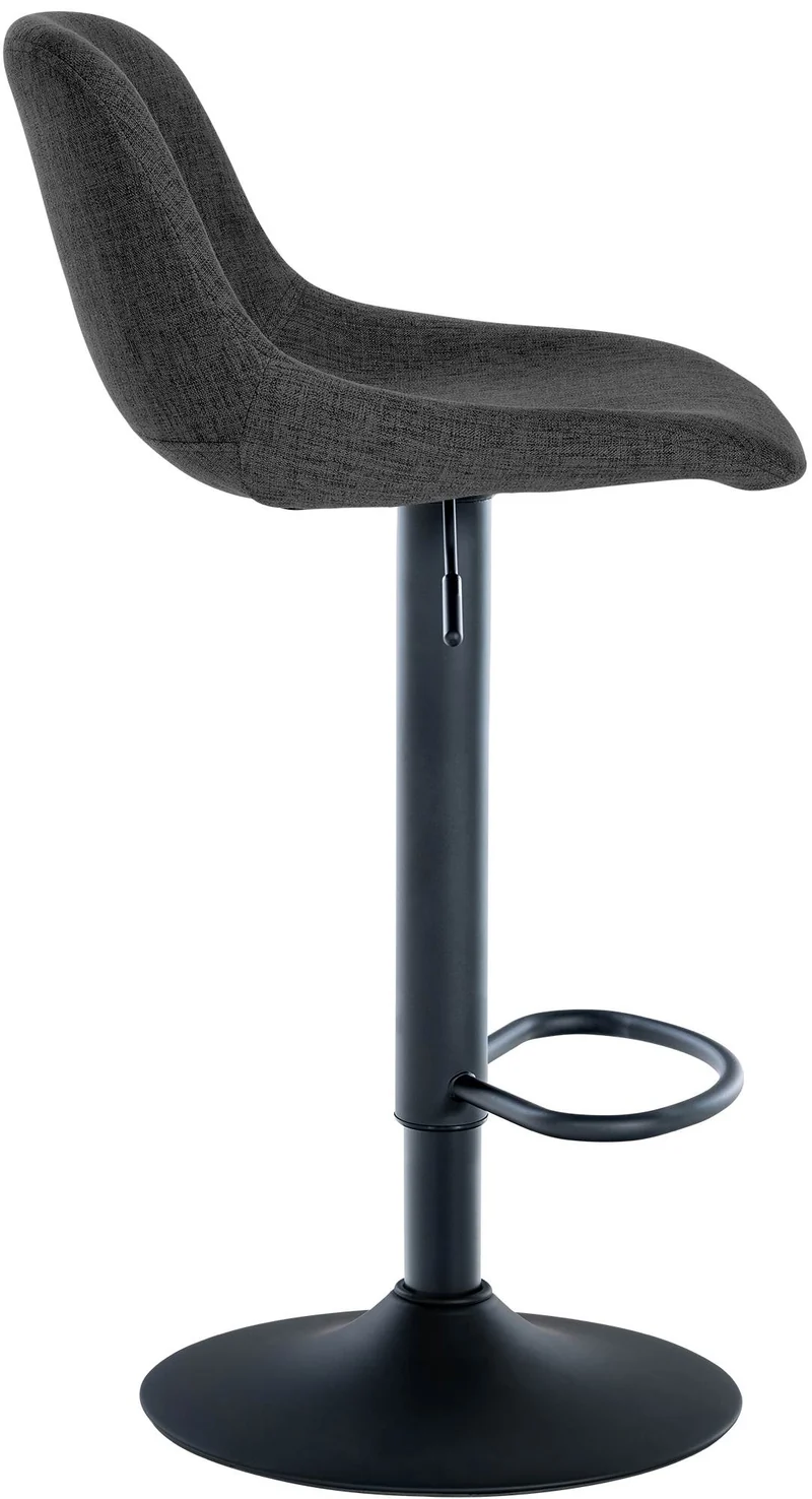 Lot de 2 tabourets de bar rotation à 360°en tissu noir pieds en trompette métal noir 10_0006335