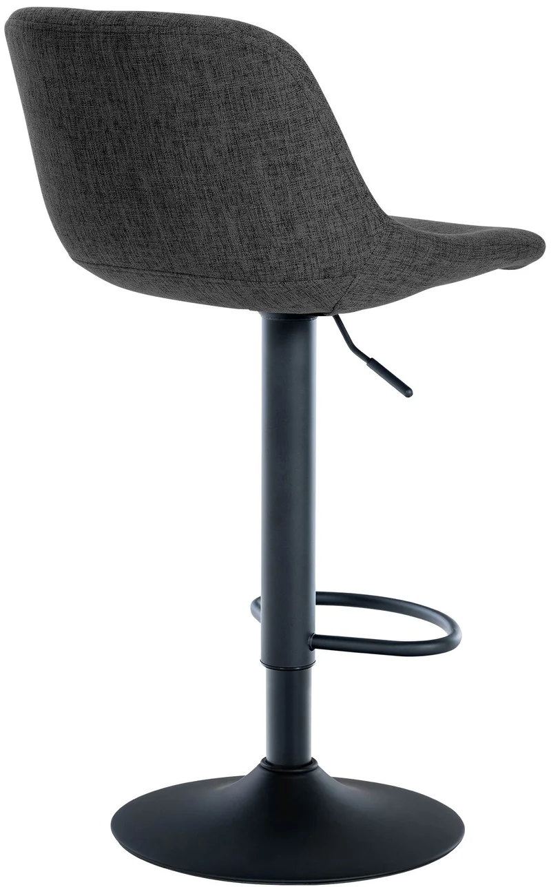 Lot de 2 tabourets de bar rotation à 360°en tissu noir pieds en trompette métal noir 10_0006335