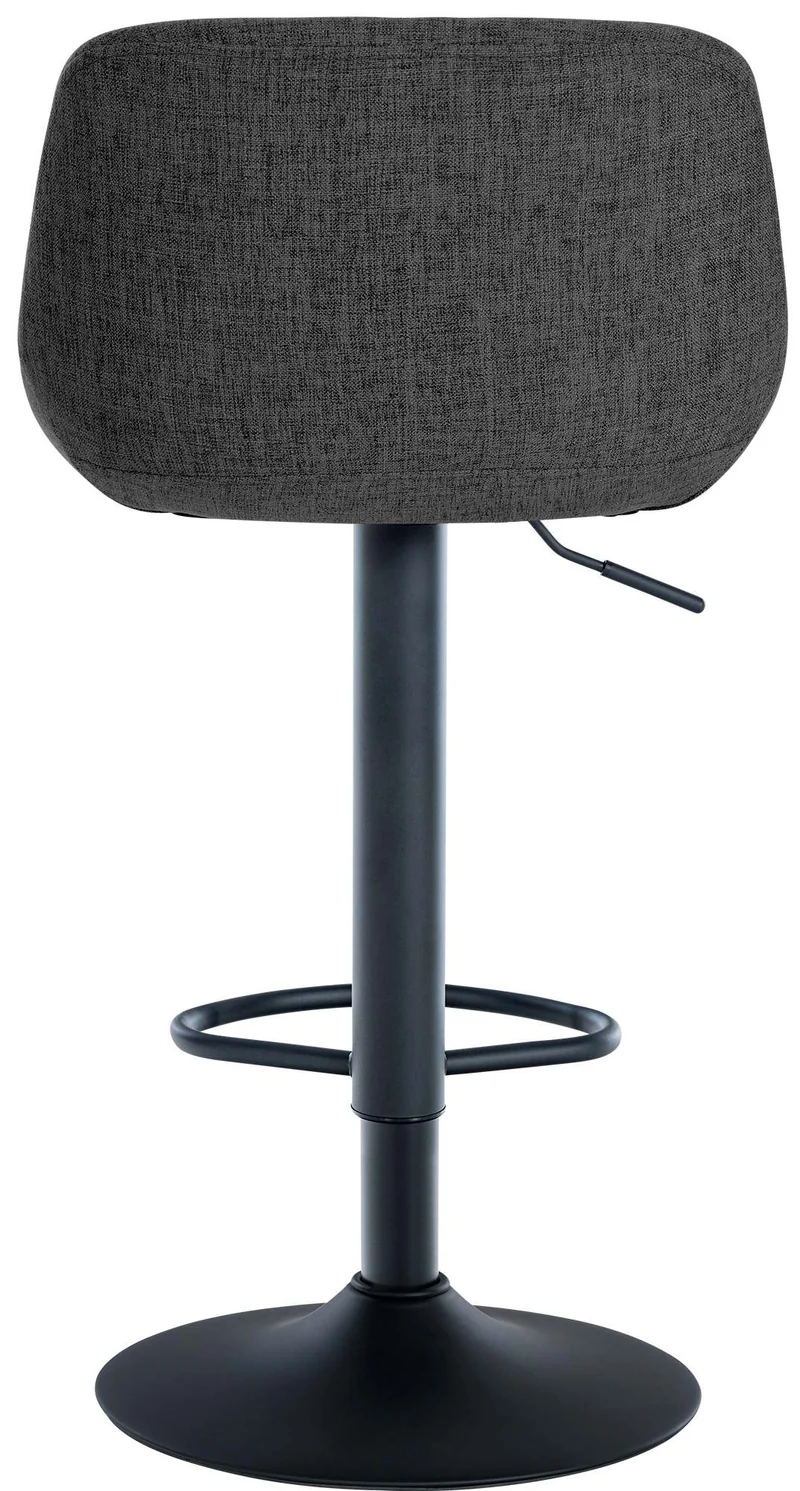 Lot de 2 tabourets de bar rotation à 360°en tissu noir pieds en trompette métal noir 10_0006335