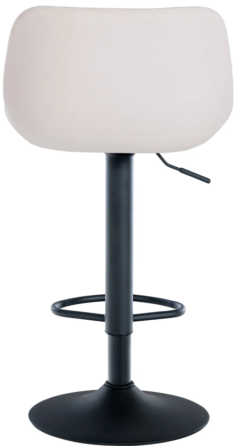 Lot de 2 tabourets de bar rotation à 360°en velours crème pieds en trompette métal noir 10_0006764