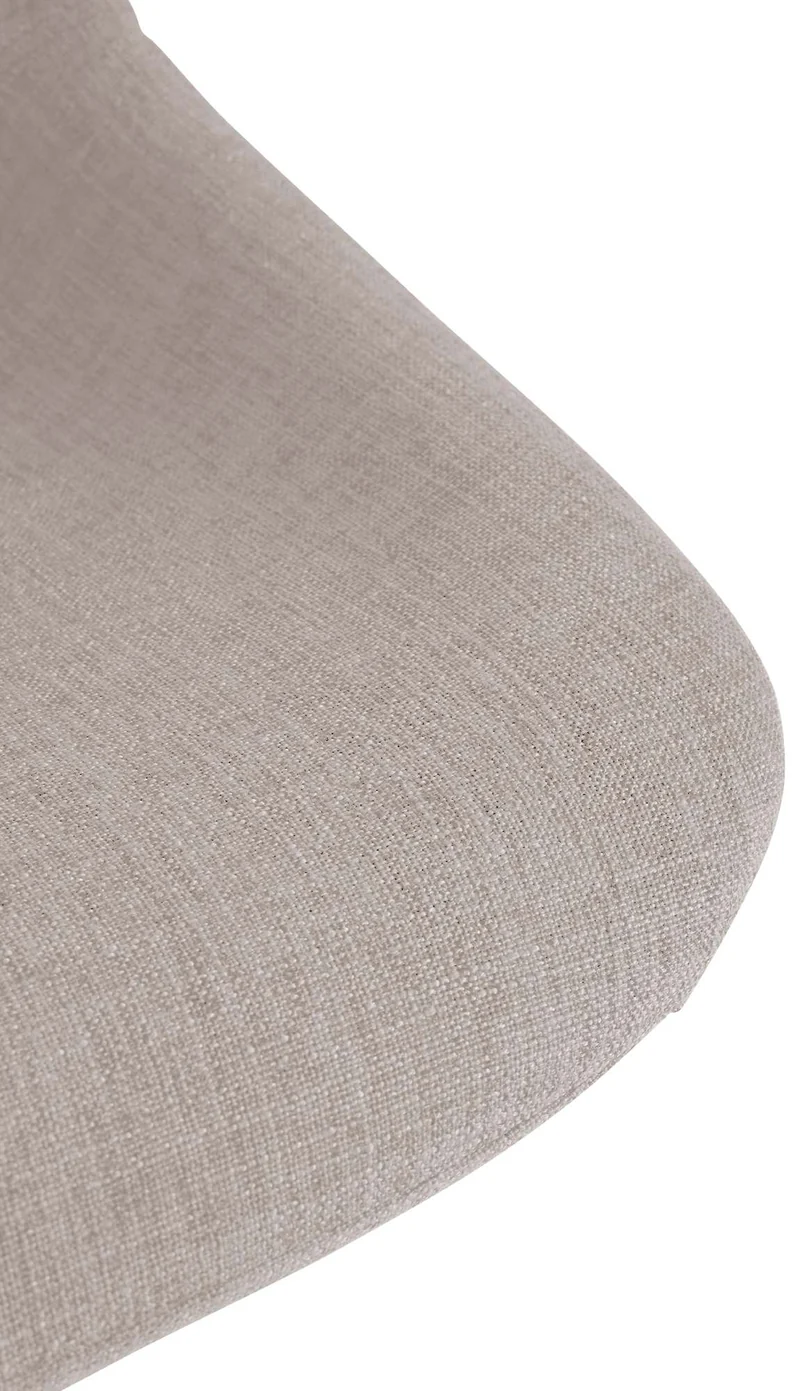 Lot de 2 tabourets de bar rotation à 360°en tissu taupe pieds en trompette métal noir 10_0006449