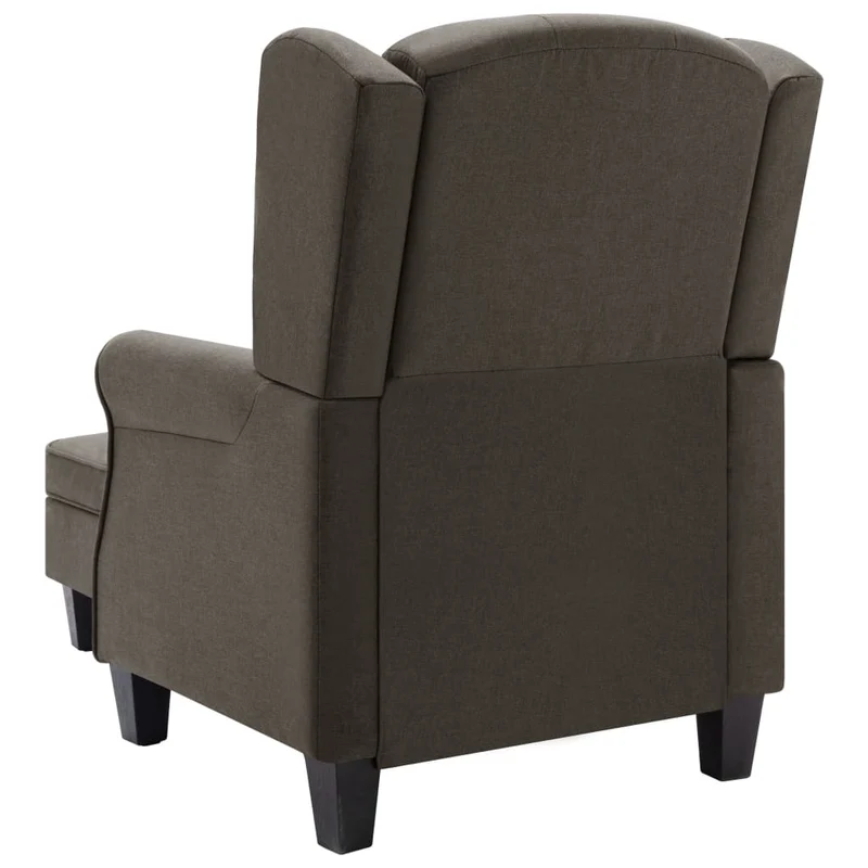 Fauteuil lounge design moderne avec repose-pieds taupe en tissu taupe DEC026845
